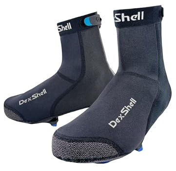 DexShell Heavy Duty Biking Overshoes for Men and Women, Waterproof Neoprene Cycling Shoe Covers for Cold Season, Unisex XL, Black