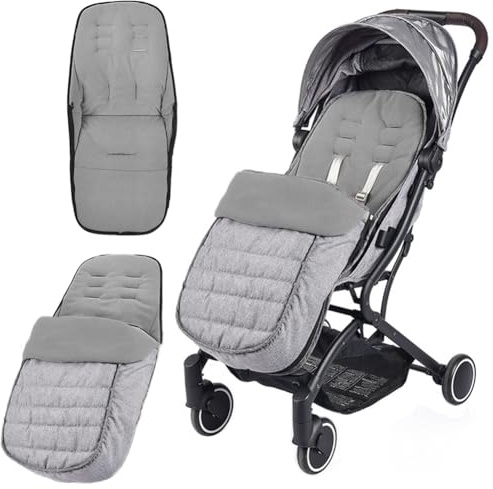 Universal Pushchair Footmuff Fleece Lined Baby Stroller Footmuff Waterproof Windproof 2 in 1 Pram Foot Cover Infant Toddler Kids Winter Warm Cosy Toes Detachable Buggy Seat Liner Cushion
