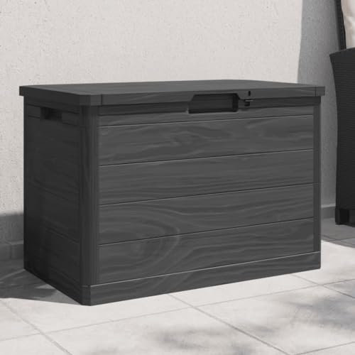 Xichuzi Baúl para Cojines Polipropileno Gris Antracita 77,5x44,5x53 cm, Arcon Exterior, Arcones para Patio, Baul Almacenamiento Exterior, Baúl para Terraza - 366602