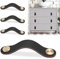 Tiradores de Ccuero Muebles, 4 piezas Tiradores Cuero para Cajones, Tiradores Armarios Negros, Tiradores Cajones Vintage para Armarios, Cajones, Cocina, Baño