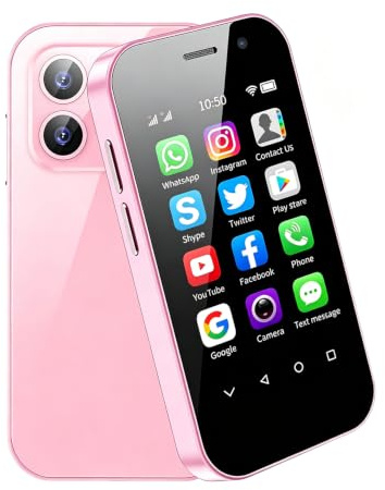 Longben Unlock Smartphone, 3.0-inch screen, Android 12, 4G dual SIM card, 1950mah long battery life, 2MPx+5mMP high-definition camera, Bluetooth/WiFi/facial recognition/OTg/SMS (3GB+64GB Pink)