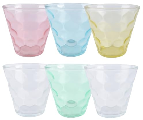 Pint Glasses Set of 6 Drinking Glasses 255 ml (9 oz) Pebble Whiskey Cocktail Glasses, Clear Glasses Drinking, Perfect for Family, Party, Kitchen, Dishwasher Safe