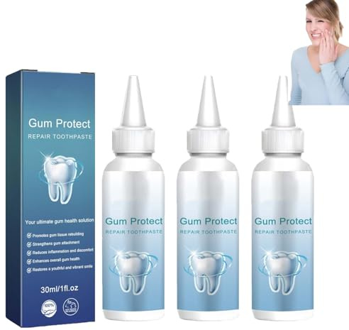 Återkallande av tandkött, tandköttsterapi gel, gasvävande teeth Repair gel, gummireparation, reparation av tandköttsrecessioner, fräsch andning, skyddar gums och oral vård (3 st)