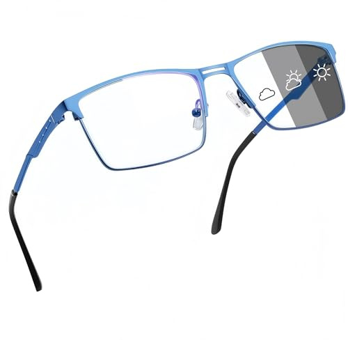 Joopin Occhiali Fotocromatici Anti Luce Blu Uomo Donna Blu