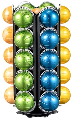 Rice rat Nespresso Pods Holder Capsules with Central Extra Pod Storage (Carousel-30 Pods)