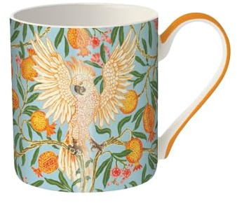 Museums & Galleries Fine Bone China Mug - Stylish 'Cockatoo and Pomegranate' Design by Walter Crane- V&A Collection Tea and Coffee Mug - Premium Quality Gift for The Home and Kitchen