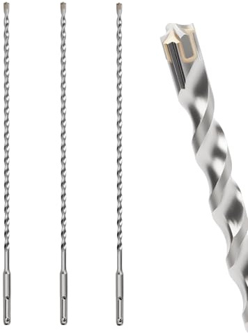 MOXPIFY 3PCS 6.5mm SDS Masonry Drill Bit 310mm Long for Reinforced Concrete | Brick Walls, 6.5 mm Hammer SDS Plus Drill Bit (6.5mm x 310mm x 3)