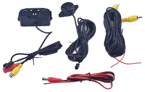 Telecamera Retrovisiva Telecamera di parcheggio per auto con sensore, telecamera posteriore + 2 sensori, indicatore, allarme bidirezionale, radar 3 in 1