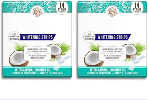 Tiras blanqueadoras de aceite de coco: Fórmula natural que elimina las manchas, aclara los dientes y deja una sonrisa más blanca. Ideales para viajar.