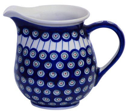 Original Bunzlauer Keramik Milchkanne/Saftkanne 1.6 Liter, Ø21.5cm, H=18.0cm im Dekor 8