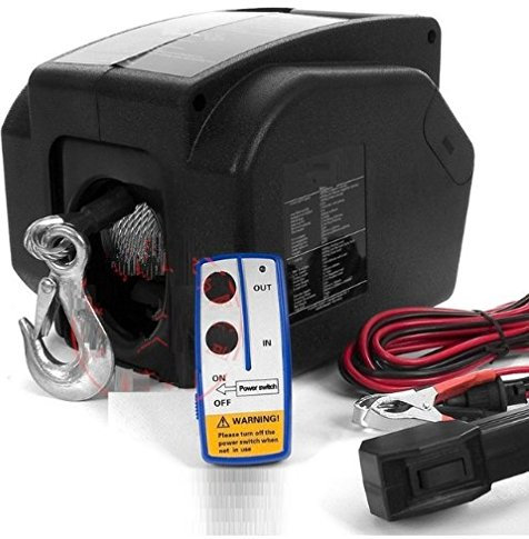 GOWE Treuil électrique sans fil pour yacht et bateau - 2268 kg - 12 V - Avec télécommande - Pour camion, bange, remorque - Outil manuel