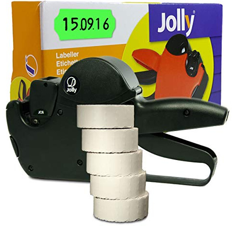 Preisauszeichner Set Jolly C6 inkl. 5 Rollen 26x12 Preisetiketten - leucht-grün permanent | Auszeichner Jolly | HUTNER