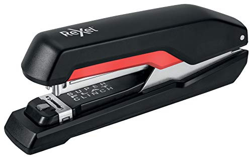 Rexel Supreme S17 Full Strip Stapler, 30 Sheet Capacity, Flat Clinch Stapling, Uses 24/6 and 26/6 Staples, Metal Body, Black/Red, 2115674