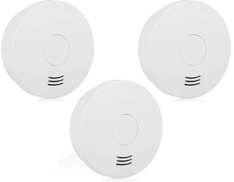 SMARTWARES Rauchmelder 3er Set mit 10 Jahres Batterie, VDs Zertifiziert & Q-Siegel, unauffällig blinkende LED