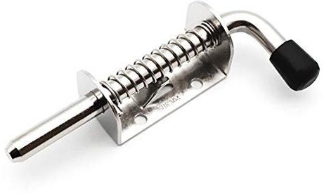 Tiberham Loquet à ressort 128 mm en métal avec poignée, goupille de verrouillage à ressort robuste pour portail de cour, abri de jardin, porte de hayon, remorque, garage