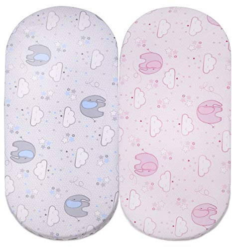 PEKITAS Confezione da 2 lenzuola con angoli 75 x 33 72 x 33 cm, carrello navicella prodotta in Spagna