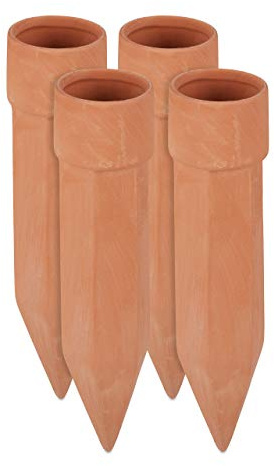 Relaxdays Cône en Argile d’arrosage, Lot de 24, Accessoire d’arrosage, Bouteilles d’1,5 L, 19 x 4,5 cm, Terre Cuite