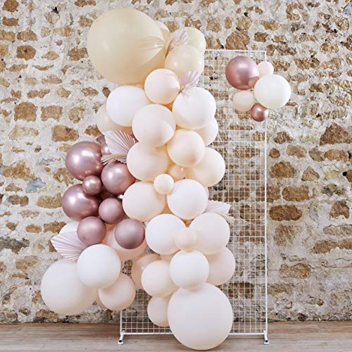 Ginger Ray Getrocknetes Pampasgras, Pfirsich und Roségold, Chrom, DIY Ballonbogen-Set, Hochzeitsfeier-Dekorationen, 70 Stück