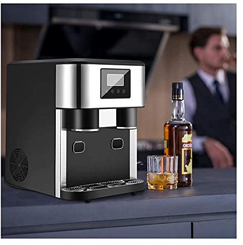 Ice Maker MultifunctionalIce Machine Ice Makers Water Dispenser Ice Crusher 3 In 1 LCD Display Automatic Cleaning, 33 Pounds In 24 Hours, For Home Office Dairy Tea Shop (Size : 220V)