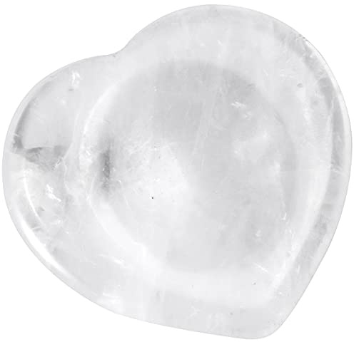 KYEYGWO Herz Reiki Heilstein Kristall Handschmeichler, Bergkristall | Dekompression innere Ruhe Sorgen Stein, Taschen Daumenstein für Meditation, Massagesteine für Stress Abbauen