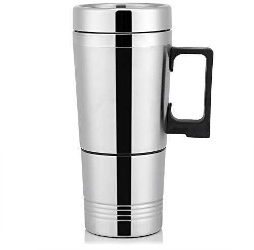 Auto Wasserkocher Boiler Sunsbell300ml Auto Heizung Reisetasse Edelstahlbecher Auto Kaffeetassenwärmer mit DC 12V Ladegerät für Auto (Wasserkocher)(24V)
