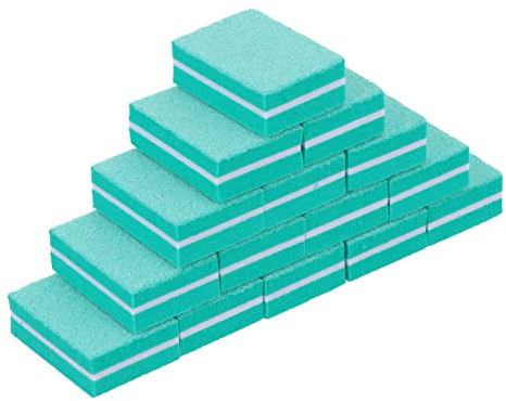 LALAFINA 50 Esponjas para Uñas de Esponja Verde Portátiles Bloque Pulidor para Moldear el Borde, Ideales para Manicura en Casa y Salón Profesional