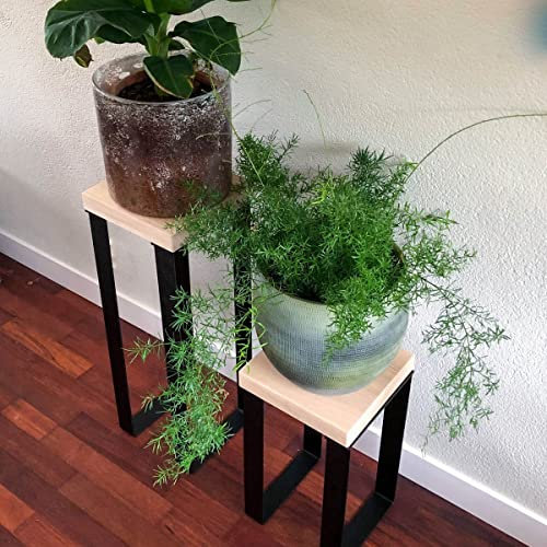 Tables d'appoint intelligentes - Table de plantation Noir Mat (ensemble)