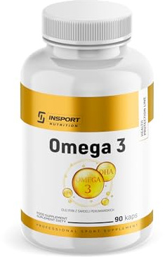 Omega 3 1000mg – 90 Capsules | Huile de Poisson Naturelle avec EPA et DHA + Vitamine E, Pureté Garantie, Sans OGM – Insport Nutrition