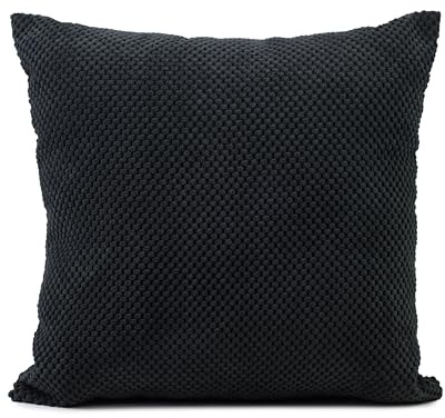 Gözze - Kissen Sven, Dekokissen in genoppter Optik, Weiches Sofakissen mit Füllung, 100% Polyester, 60 x 60 cm - Schwarz