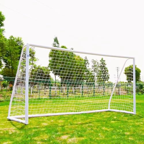 KATARUS Soccer Goal 12x6FT/10x6.5FT/8x6FT/8x5FT/6x4FT Outdoor Soccer Net Goals for Backyard with Weatherproof UPVC Frame & Ground Stakes Portable PVC Soccer Goal Post for Adults & Youth Training