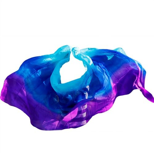 LNNXSZ Bauchtanz-Seidenschleier, 100 % Seide, Bauchtanz, Mischfarbe, Schleier für Damen, Größe und Farbe, kann als Schal verwendet werden, Seiden-Bauchtanzschleier (Farbe: wie abgebildet-03, Größe: