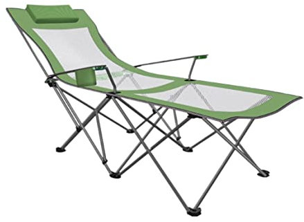 Outdoorstuhl Campingstuhl Klappstuhl Tragbarer Campingstuhl Mit Fußstütze, Mesh-Rückenlehne, Klappbar, Liegebett, Mittagspause, Sitzen, Liegen, Zweizweck-Strandsitz Angelstuhl Faltstuhl Camping-Stühle