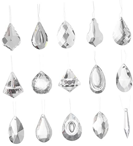 Homoyoyo 15stücke Teiliges Kristall Lampenaccessoires Glänzende Dekoration Für Innenräume Kristall Pendel Für Kreative Lichtgestaltung