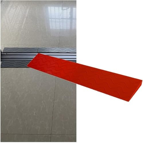 Schwellenrampe, Rollstuhlrampe, Trolley-Stufenrampe aus Kunststoff, dreieckige Rampen, rutschfestes Schrägkissen für Einfahrten, Stufen, Treppen, 5 Farben, 12 Größen (Rot, 100 x 8 x 2 cm)