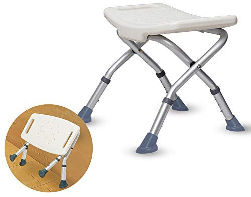 Sedia da doccia per anziani regolabile in altezza, ausilio per doccia pieghevole per anziani disabili, seggiolino rialzato con braccioli e schienale, sgabello da doccia portatile per vasca, sicurezza