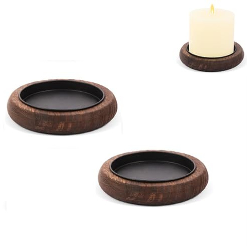 Kerzenständer Holz Kerzenhalter, Kerzenuntersetzer Tischdeko, Candlelight Dinner Kerzenhalter, Vintage Deko, Hochzeitstisch Wohnzimmer (2er Set)