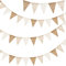 G2PLUS Brun et Beige Fanion Jute Guirlande Fanions Toile de Jute,12M avec 36PCS Drapeau Triangulaire en Lin Imitation Résistant aux Intempéries pour Chambre d'enfant,fête Décoration de Jardin