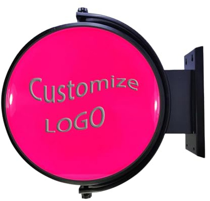 MQDLJSE Letreros comerciales con Caja de luz LED Letrero Luminoso Personalizado, Caja de luz Redonda de Doble Cara, Letrero publicitario Impermeable Que proyecta para Bares, hoteles, Uso e