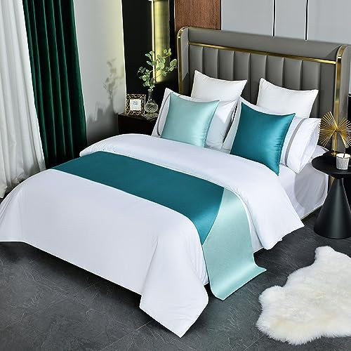 Betttuch in Kontrastfarbe, einfaches Spleißen, weich, kein Verblassen, langlebig, Bettschutz, Schlafzimmer, Hochzeit, Hotel-Stil
