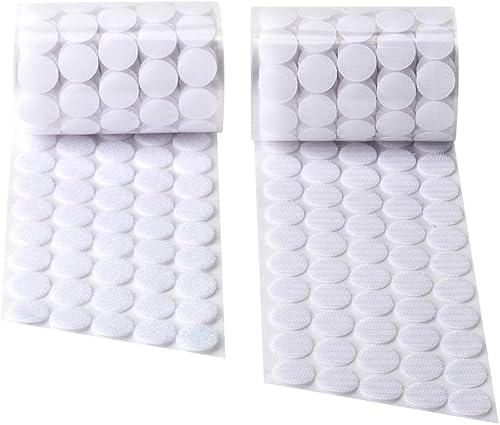 1000 Stück 20mm Klettpunkte Selbstklebend, Self Adhesive Klett Klebepunkte Geeignet für Papier, Kunststoff, Glas, Leder, Metall, Kleidungsstücke, Weiß