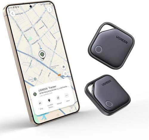 UGREEN FineTrack S Kompatibel mit Samsung SmartThings, Smarttag mit 550 Tagen Batterielaufzeit, Rückwärtssuche des Handys, 7 Tage Verlaufsverfolgung, Bluetooth Tracker für Galaxy Handy (2 Stück) | 18 Monate Akku, Ortungsgerät, kompatibel mit SmartThings, für Brieftaschen, Geldbörsen, Schlüssel, Gepäck, Taschen
