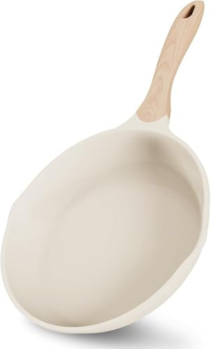 JEETEE Aluminium Non Stick Frying Pans 20cm, Granite-Non-Stick Omelette Fry Pan with Cool Handle, Suitable for All Stoves, PFOA/PFOS Free