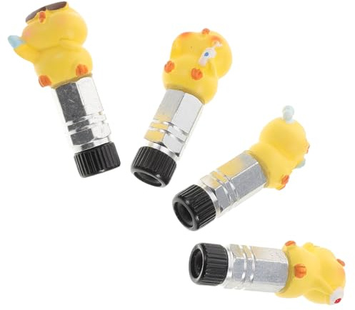 Toyvian 4 Piezas Tapones Forma de para Bicicleta Decoración de Válvulas de Neumático para Bicicletas y Coches Pack Familiar