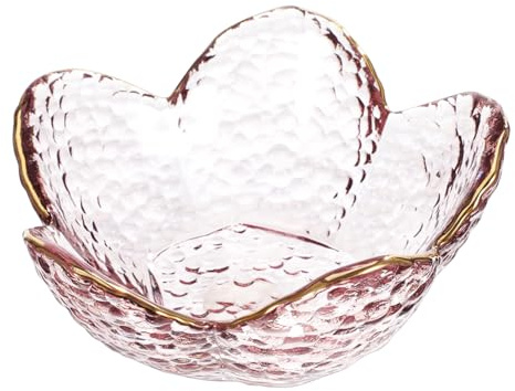LIGIGWASH Ciotola Vetro Decorativa Forma Fiore Di Ciliegio Stoviglia Piccola Portagioie e Porta Anelli Robusta Per Candy Bowl e Contenitore Da Tavolo Versatile Per Eventi
