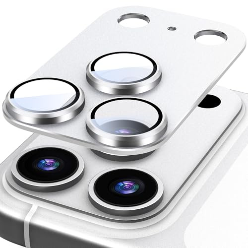 Diruite Protection Camera pour iPhone 17 Pro Max Protection Appareil Photo | Verre Trempé 9H HD,Alliage D'aluminium Anti Rayures,Gardez le Tir Original,Forte Adsorption,Assemblage Facile,Argent