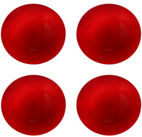 Glac Store Sottopiatto Elegante, Oro o Rosso Lucido, Polipropilene, 33 cm x 1.4 cm, Moderno, Riutilizzabile, Set da 4 o 6 Pezzi, per Natale e Ricorrenze, 310g (4, Rosso)