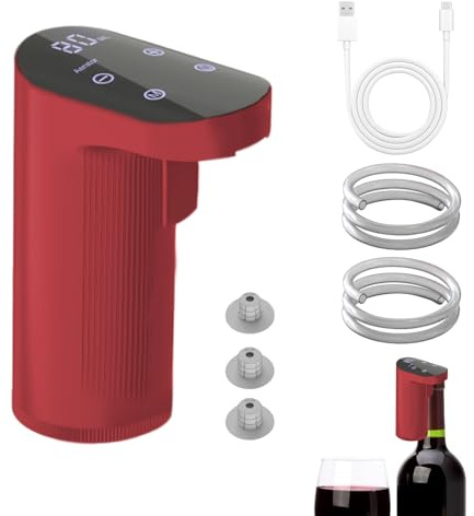 Decanter elettrico per vino, pompa per vino con quantità regolabile, dispenser automatico ricaricabile USB-C, regalo per donne, uomini, mamma, papà, marito