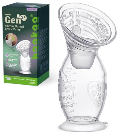 haakaa Gen.2 - Extractor de leche manual de 150 ml (anillo múltiple) y juego de tapón, hecho de silicona premium, adecuado para madres lactantes