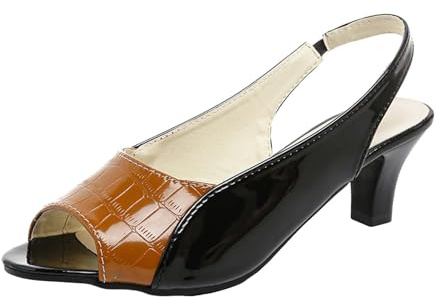 Slingback damsandaler, eleganta sandaletter, peep-tå, sandaletter, sommar, för arbete, kontor, fest, bröllop, dans, fritidssandaler, utomhus, sandaletter, öppna tår, högklackade skor, lätta läder