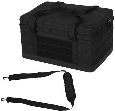 MEEVINWH Caja De Almacenamiento De Equipo para Exteriores, Gran Capacidad, Diseño Rígido, Correas Múltiples, Divisores Ajustables, para Organización De Equipos De Camping, Varios
